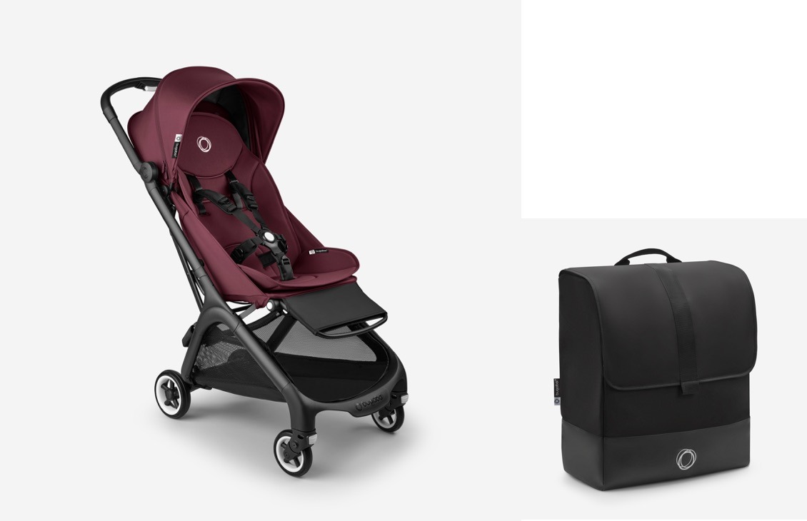 Silla de Paseo BUTTERFLY Rojo Cereza + Bolsa de Transporte BUGABOO